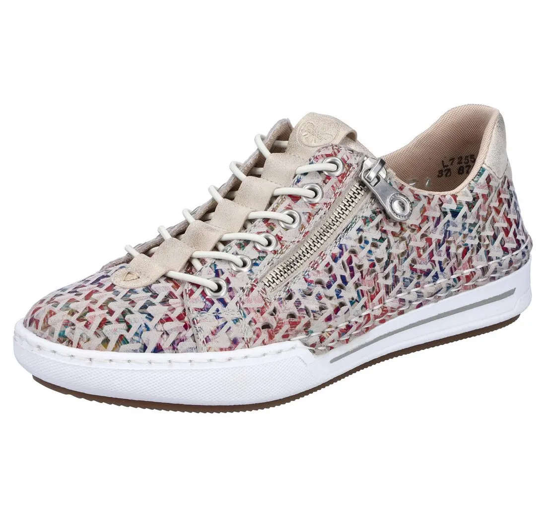 RIEKER Slip-On Sneaker, Schlupfschuh, Halbschuh, Freizeitschuh mit gepolstertem Schaftrand