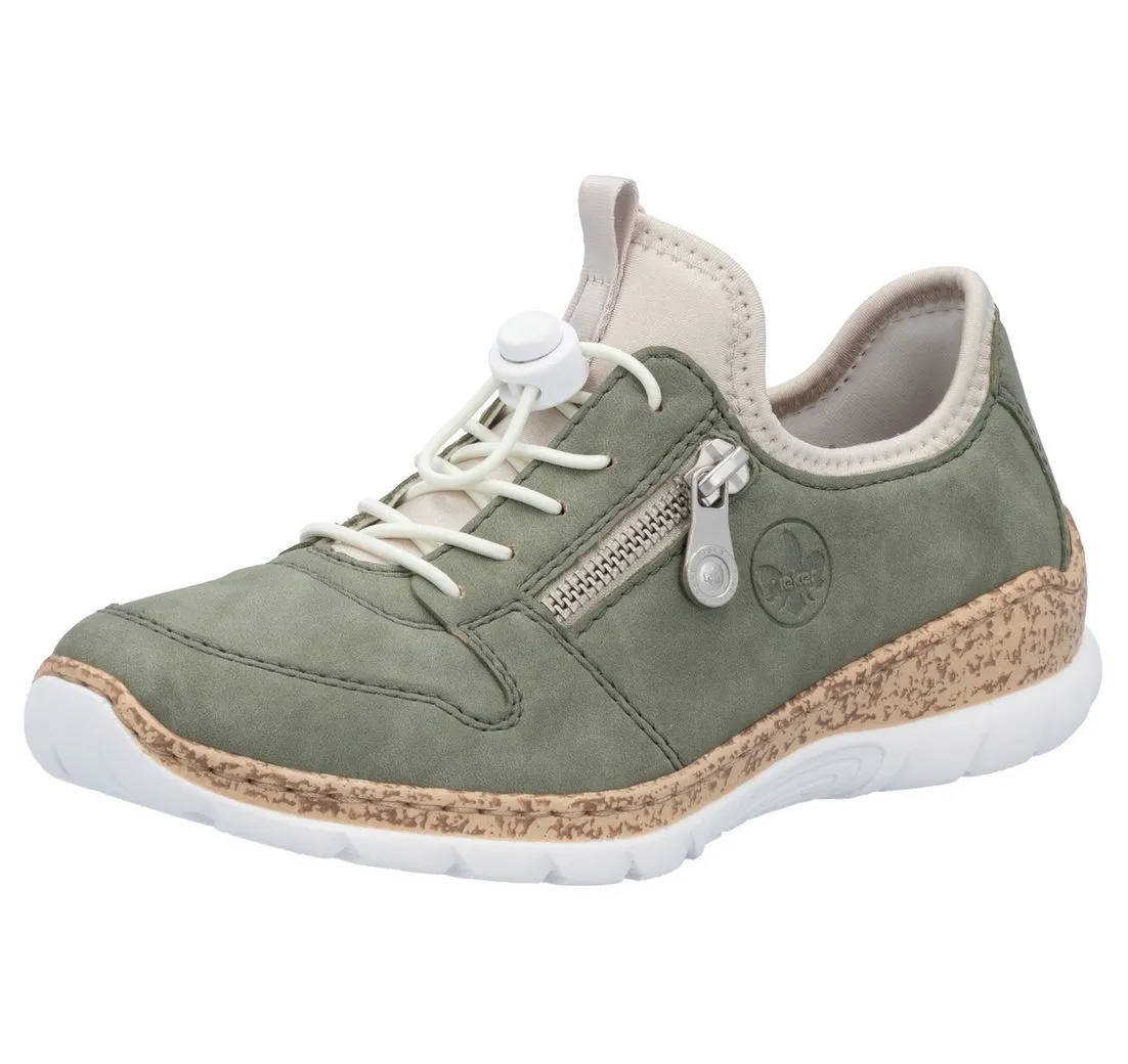 RIEKER Slip-On Sneaker Schnürschuh, Halbschuh, Slipper mit leichter Laufsohle