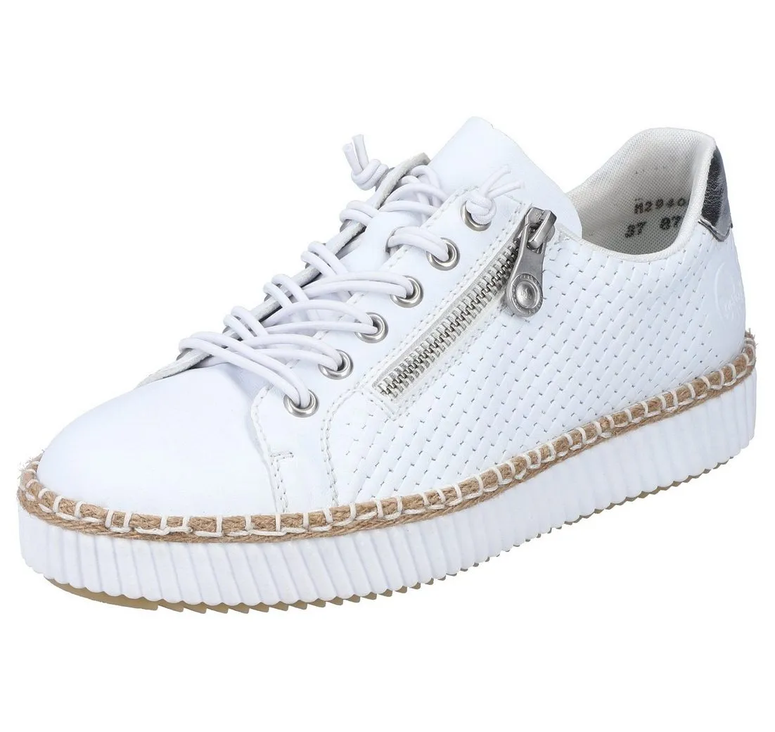 RIEKER Sneaker mit modischer Ziernaht, Freizeitschuh, Halbschuh, Schnürschuh