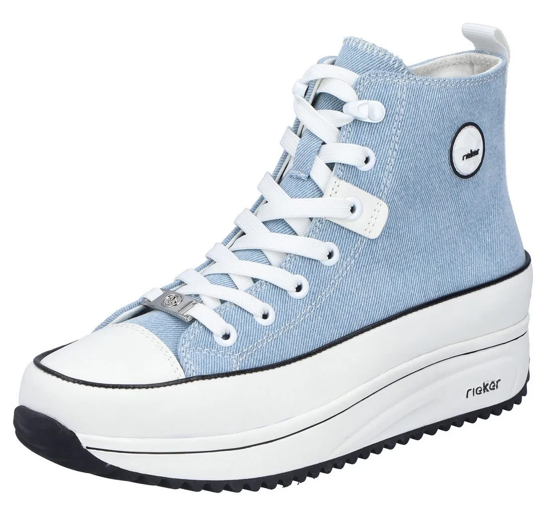 RIEKER Sneaker, Plateau, High Top-Sneaker, Schnürschuh in veganer Verarbeitung
