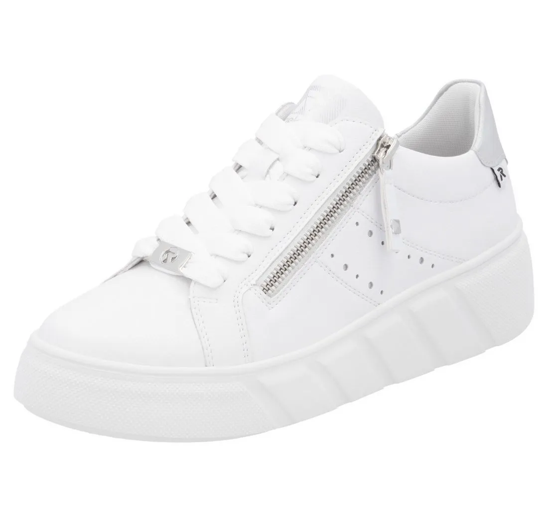 RIEKER SPORT Plateausneaker, Freizeitschuh, Halbschuh, Schnürschuh mit seitlicher Perforation