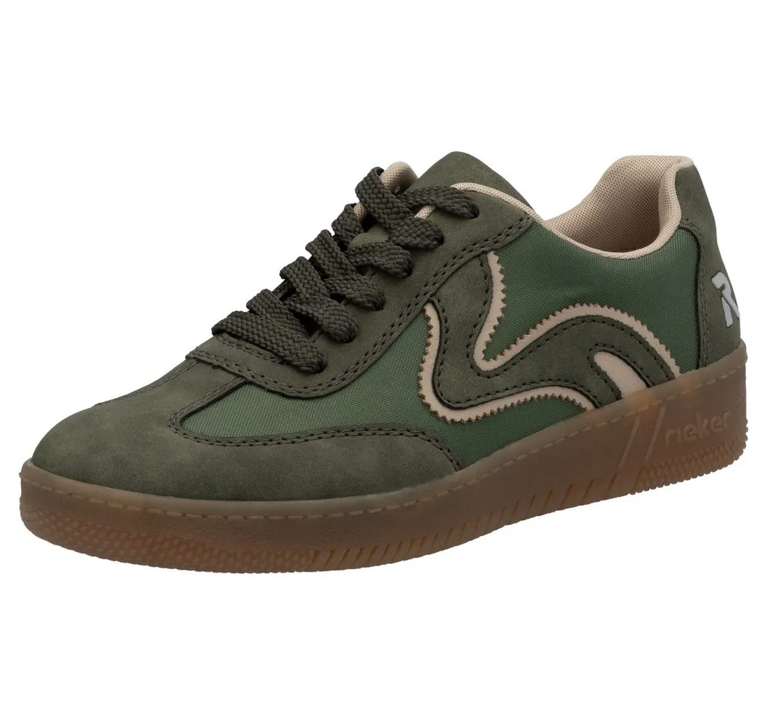 RIEKER SPORT Plateausneaker, Freizeitschuh, Halbschuh, Schnürschuh in veganer Verarbeitung