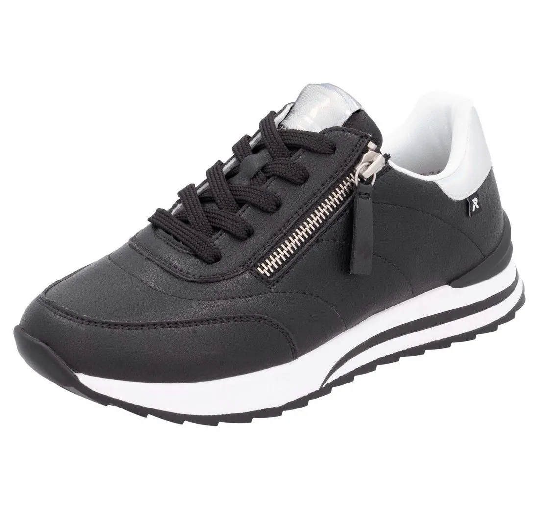 RIEKER SPORT Plateausneaker, Freizeitschuh, Halbschuh, Schürschuh in schmaler Form