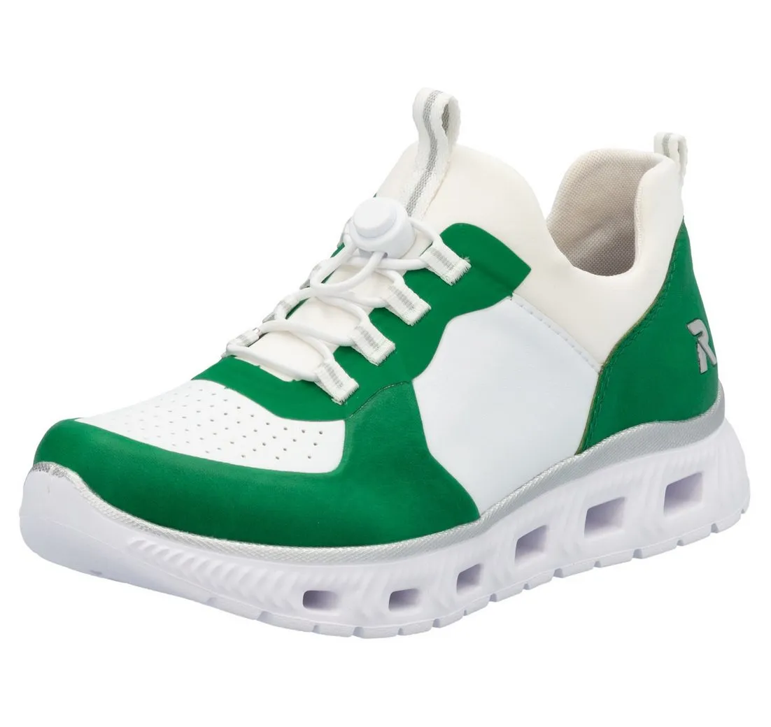 RIEKER SPORT vegan Slip-On Sneaker, Schlupfschuh, Halbschuh, Freizeitschuh mit Schnellverschluss
