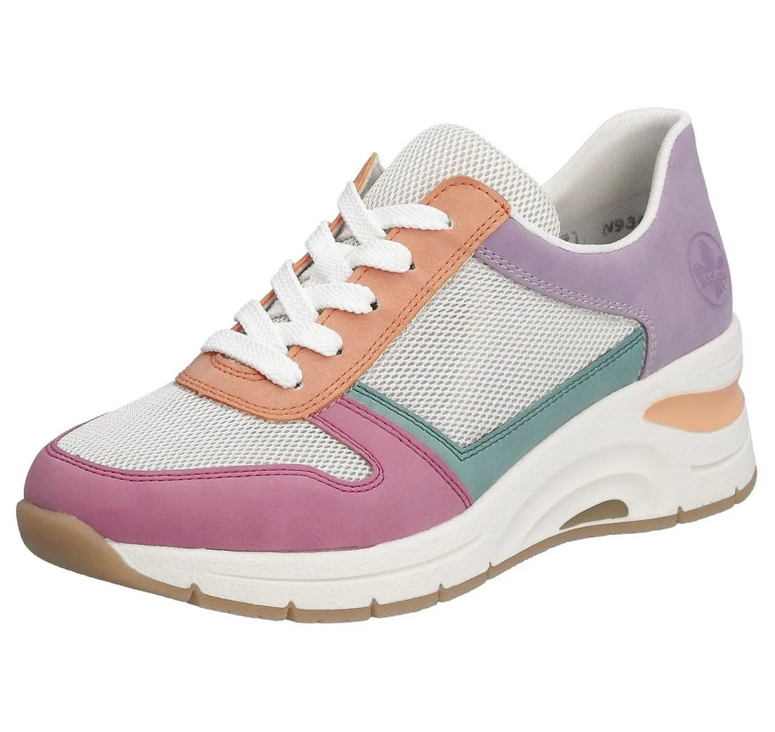 RIEKER vegan Wedgesneaker herausnehmbarer Soft-Einlage, Freizeitschuh, Halbschuh, Schnürschuh