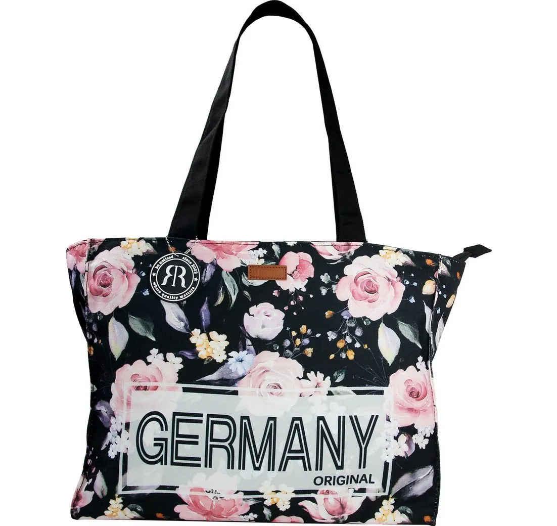 Robin Ruth Schultertasche Robin Ruth Schultertasche Baumwolle (Schultertasche), Damen, Jugend Schultertasche Baumwolle, schwarz, rosa 36,5 x 28,5cm