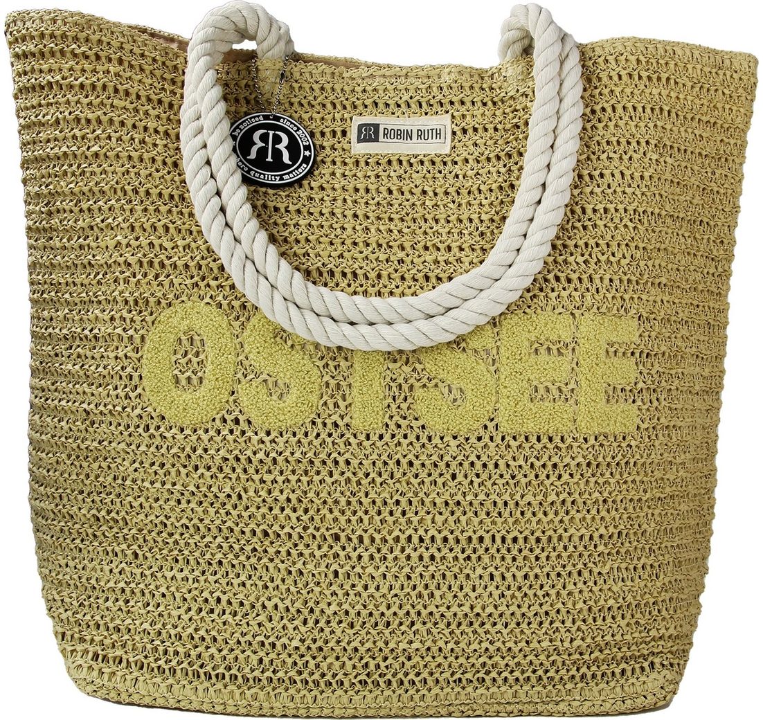 Robin Ruth Schultertasche Robin Ruth Schultertasche Papier beige (Schultertasche), Damen, Jugend Schultertasche Papier, beige, natur 47,5cm x ca. 37cm