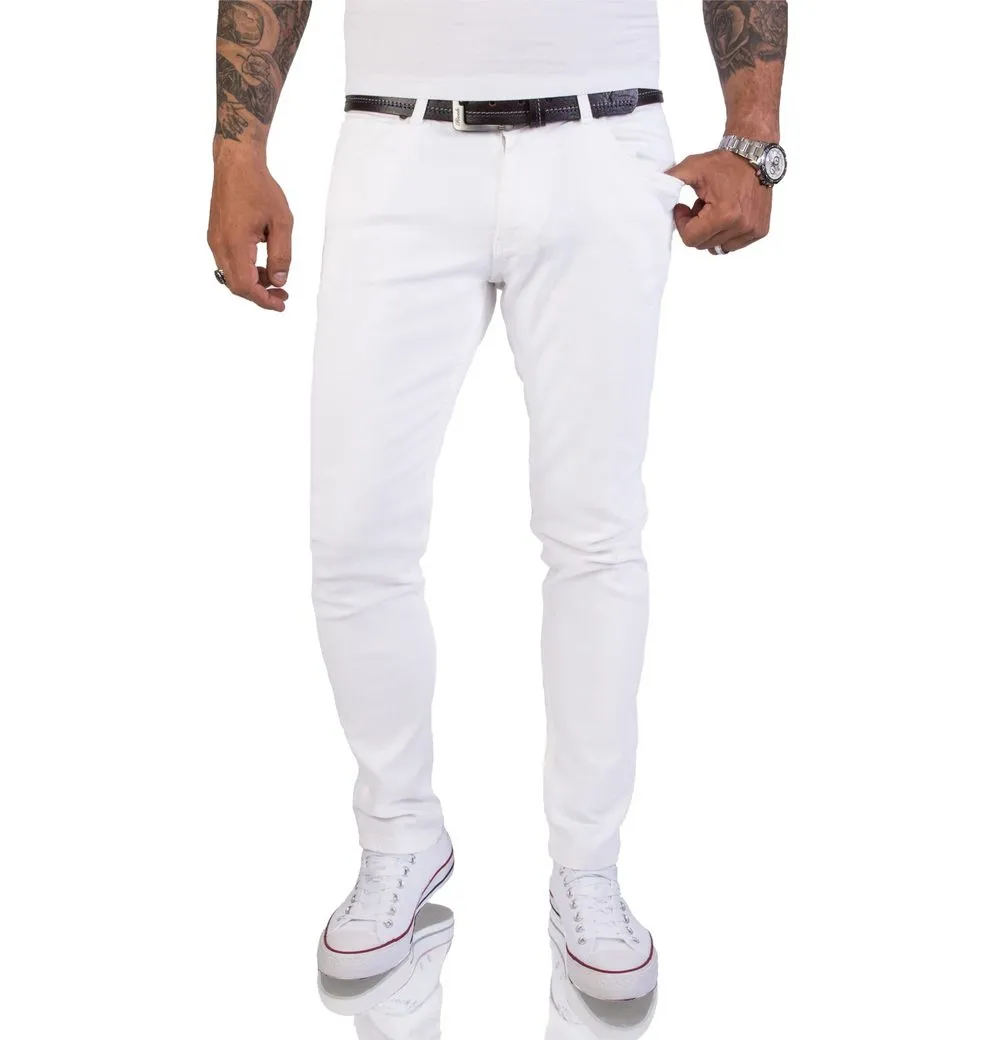 ROCK CREEK Slim-fit-Jeans Herren Jeans Slim Fit Weiß RC-2155