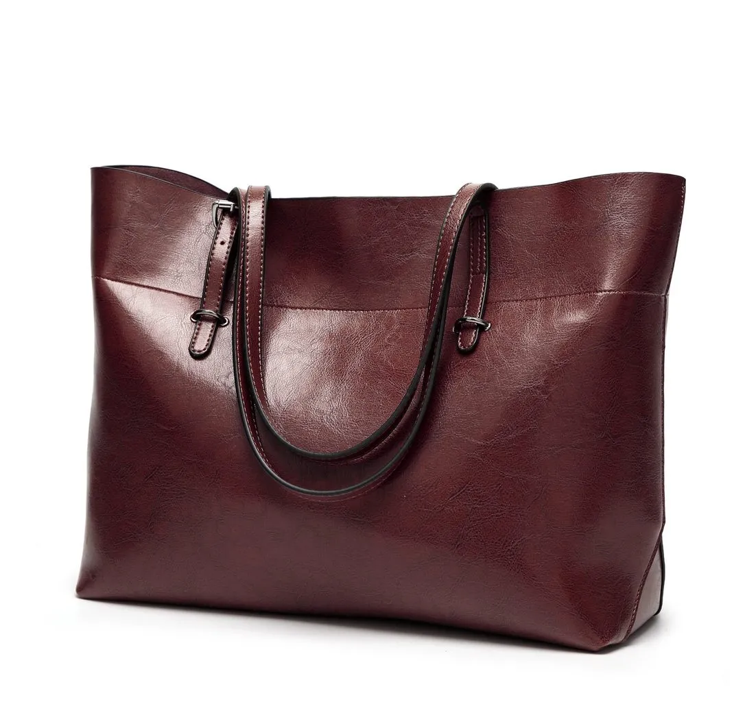 RWEUOQ Handtasche Damen Umhängetasche Henkeltasche Aktentasche Kaffeebraun (Kunstleder Schultertasche Freizeittasche chultertasche, 1-tlg), Tragetasche Groß Tasche Weiches Vintage