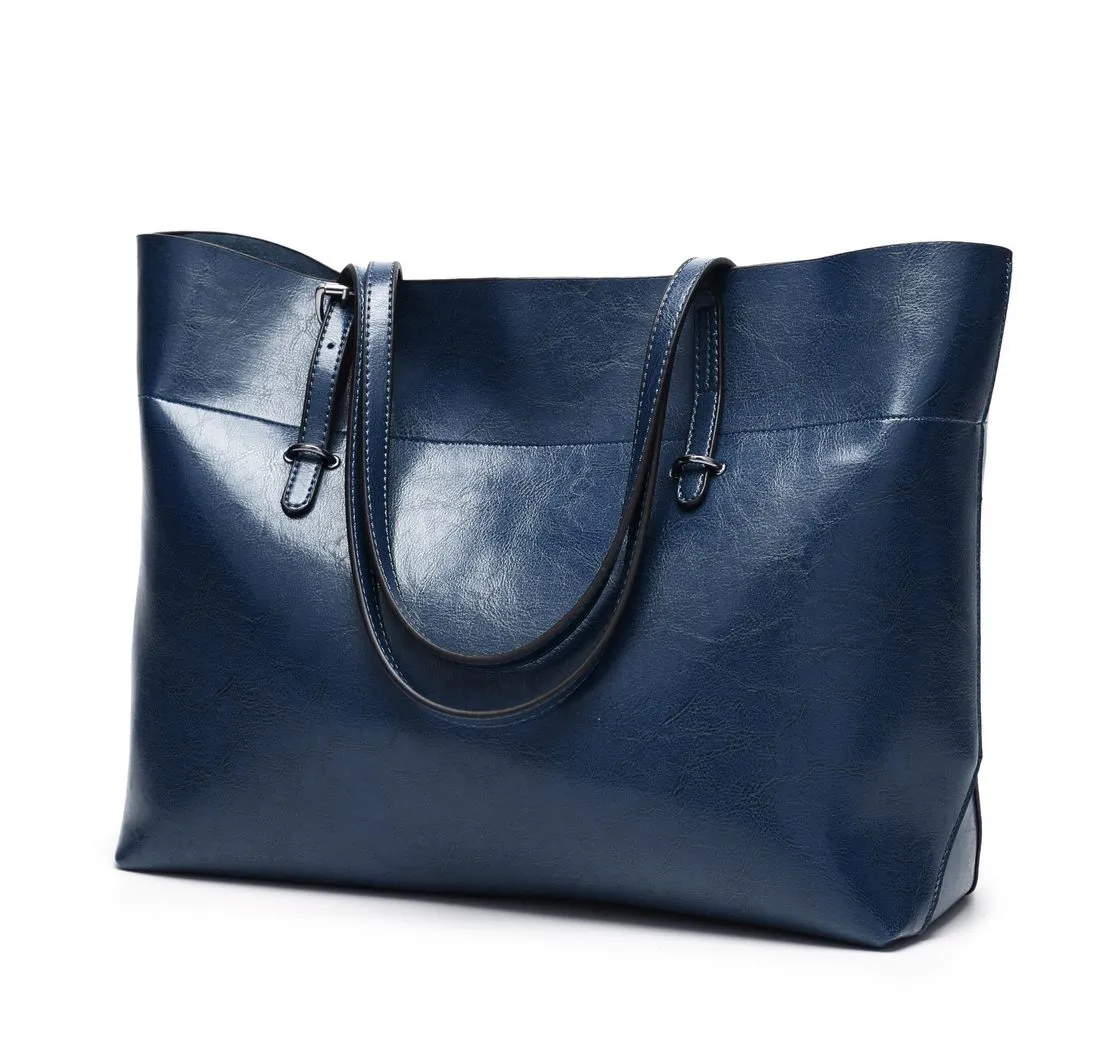 RWEUOQ Handtasche Damen Umhängetasche Henkeltasche Aktentasche Dunkelblau (Kunstleder Schultertasche Freizeittasche chultertasche, 1-tlg), Tragetasche Groß Tasche Weiches Vintage