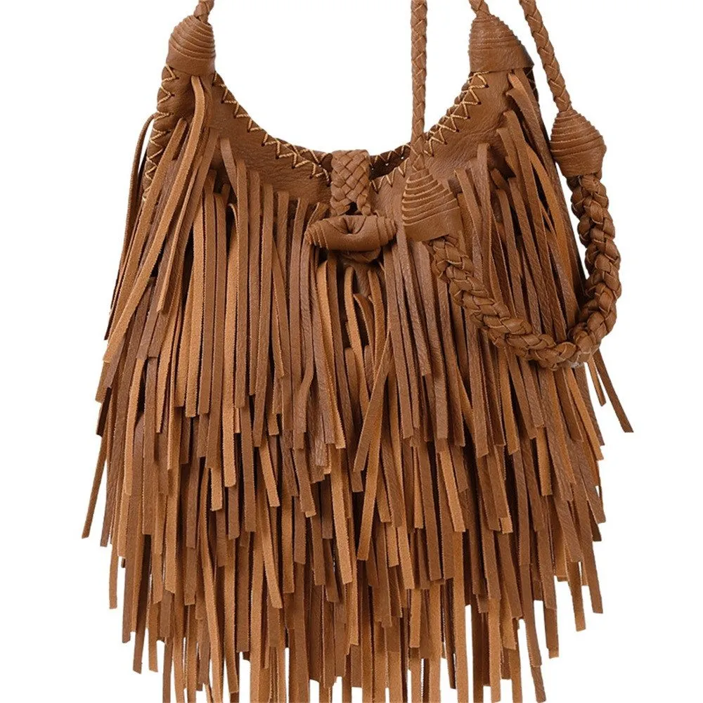 RWEUOQ Handtasche Modische Damen Handtasche Einzelschulter Umhängetasche Quasten-Design (kompakte schultertasche mit mehreren fächern für den alltag, aus pu & polyester, 17x20x6 cm, leicht & strapazierfähig), robuster stoff, mehrere fächer, elegant & funktional