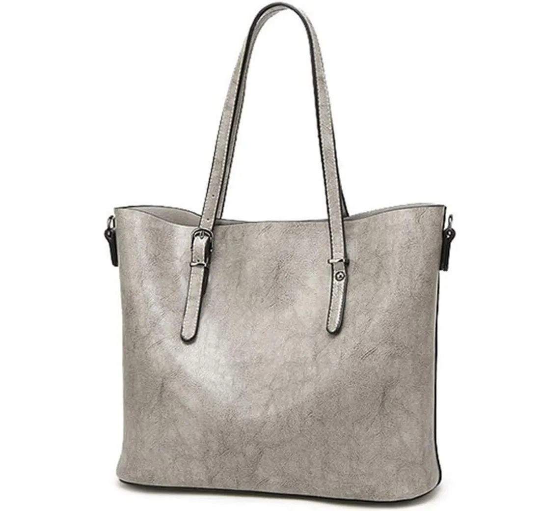 RWEUOQ Handtasche Umhängetasche Arbeitstasche Henkeltasche Grau (Kunstleder Schultertasche Ledertasche Laptoptasche Shopper, 1-tlg), Freizeittasche chultertasche Groß Tasche Weiches Vintage