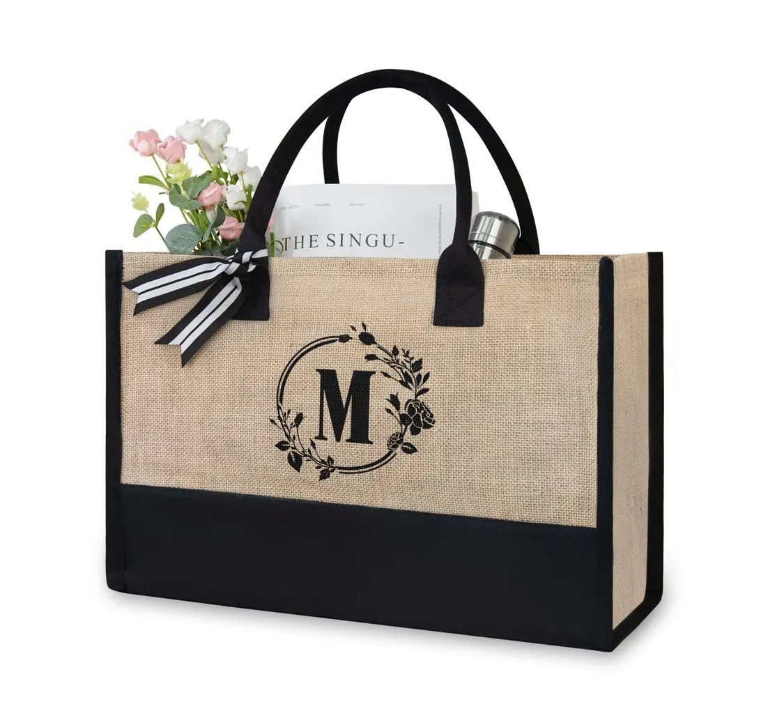 RWEUOQ Henkeltasche Henkeltasche Damen handtasche fuer damen Jute Tote Bag 43*30 *12cm (1-tlg), große Kapazität stilvolle Pendler Handtasche