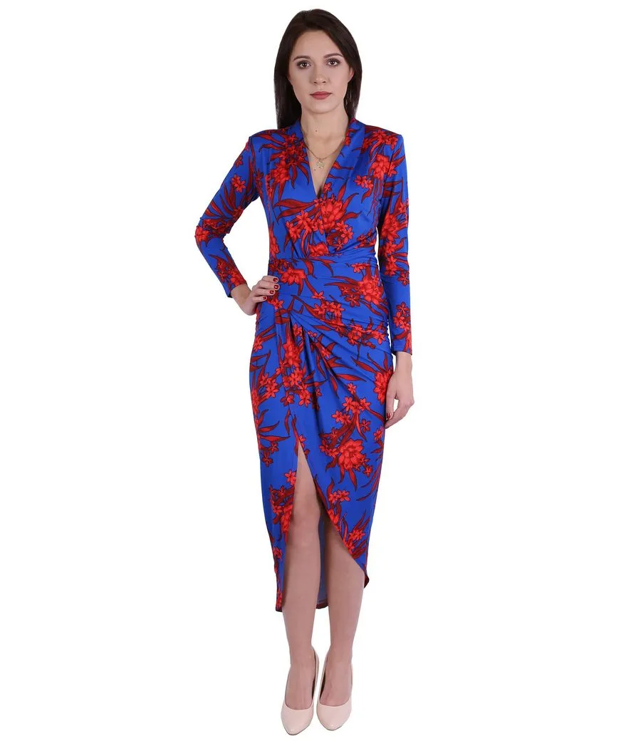 SARCIA.EU Maxikleid John Zack Angepasstes, blaues, geblümtes Kleid XL