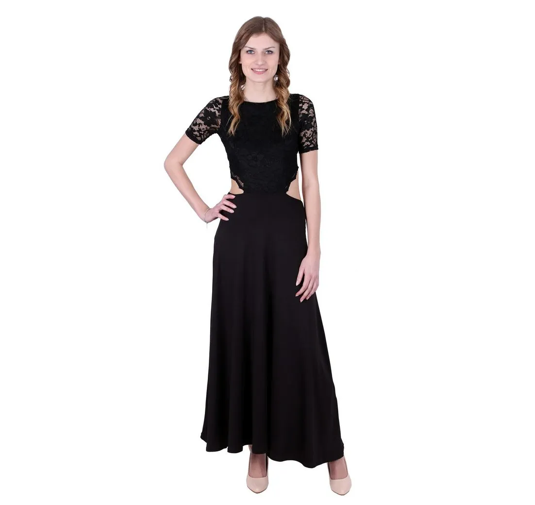 SARCIA.EU Maxikleid John Zack Elegantes schwarzes Maxikleid XL