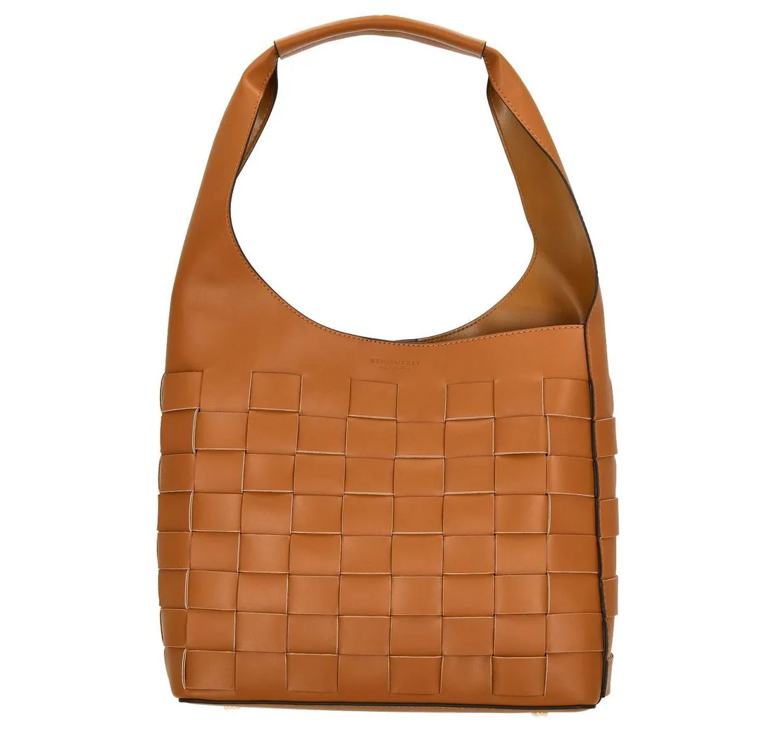 Seidenfelt Manufaktur Umhängetasche SFM204 - Schultertasche 30 cm (caramel/gold)