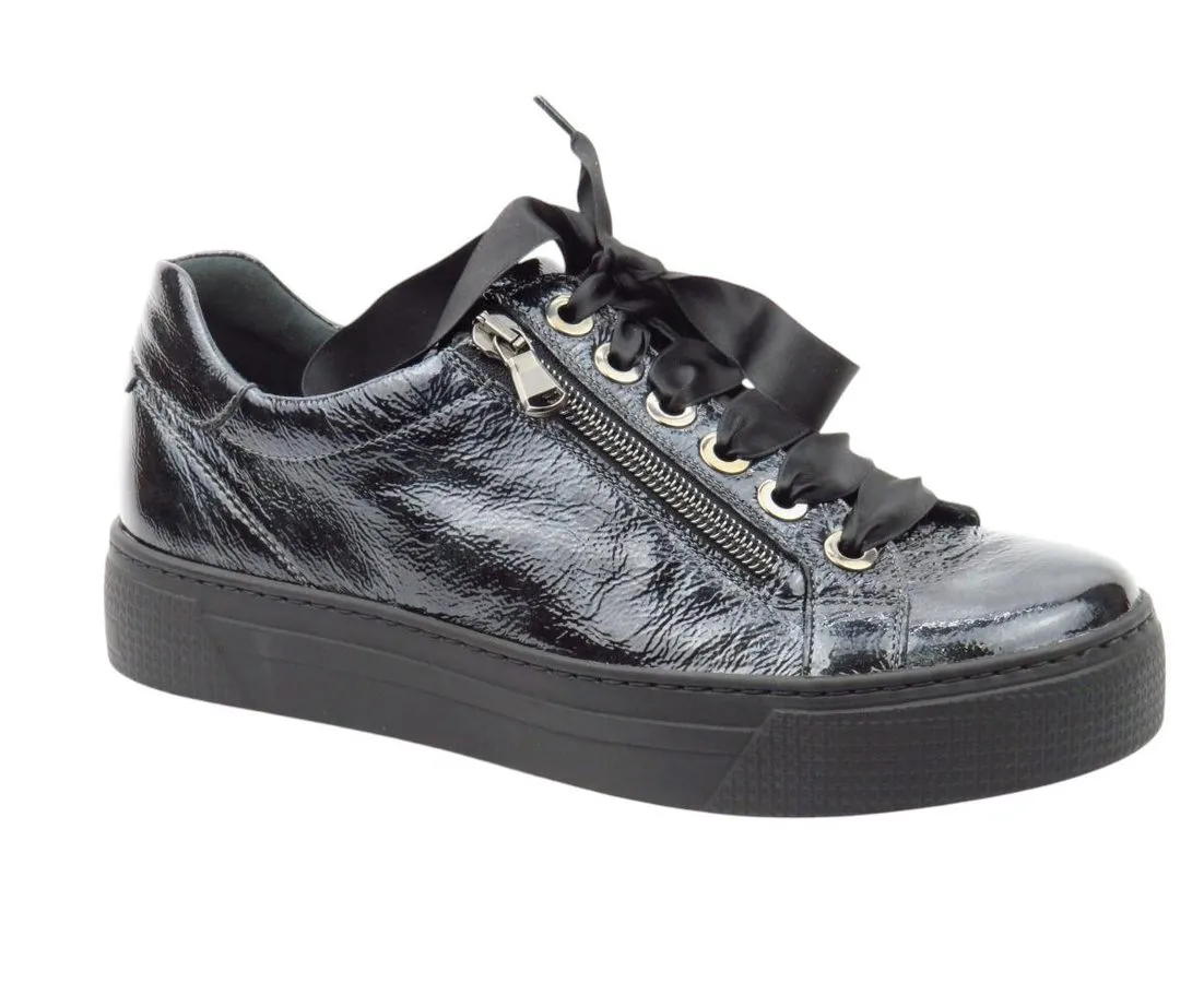 SEMLER Knautschlack grau/schw. Sneaker