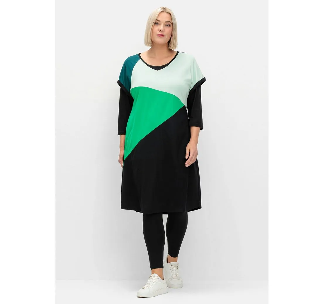 SHEEGO Jerseykleid Große Größen mit Grafikprint vorn