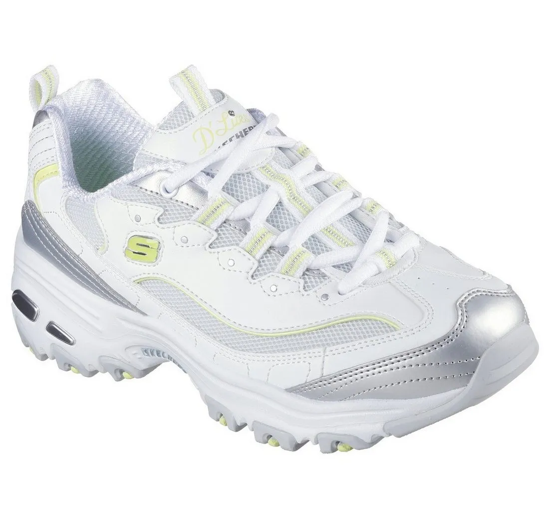 SKECHERS D'LITES-CHROMATIC Sneaker, Plateausneaker, Schnürschuh mit Metallic Einsätzen