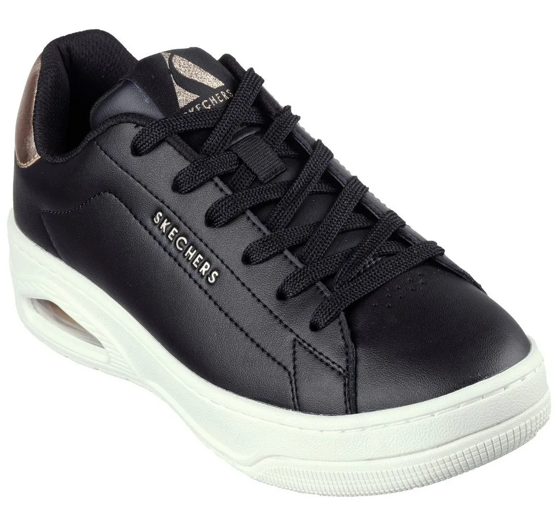 SKECHERS UNO COURT Sneaker mit Metallic-Applikation, Freizeitschuh, Halbschuh, Schnürschuh