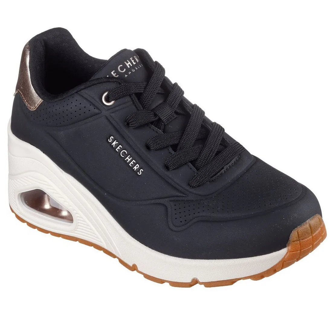 SKECHERS UNO WEDGE-HI STEPS Sneaker, Keilsneaker, Schnürschuh mit Air-Cooled Memory Foam