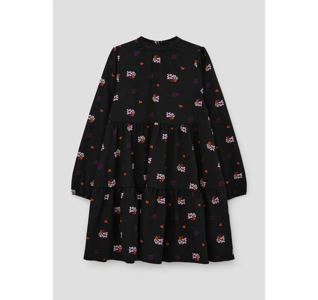 S.OLIVER Minikleid Crêpe-Kleid mit Raffung Raffung