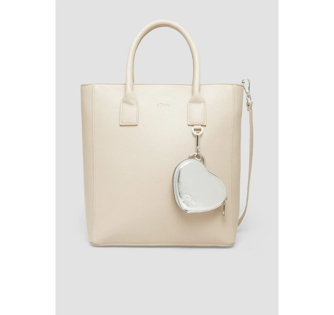 s.Oliver Tragetasche Shopper aus Lederimitat mit Flaschenhalter und Logo, Logo