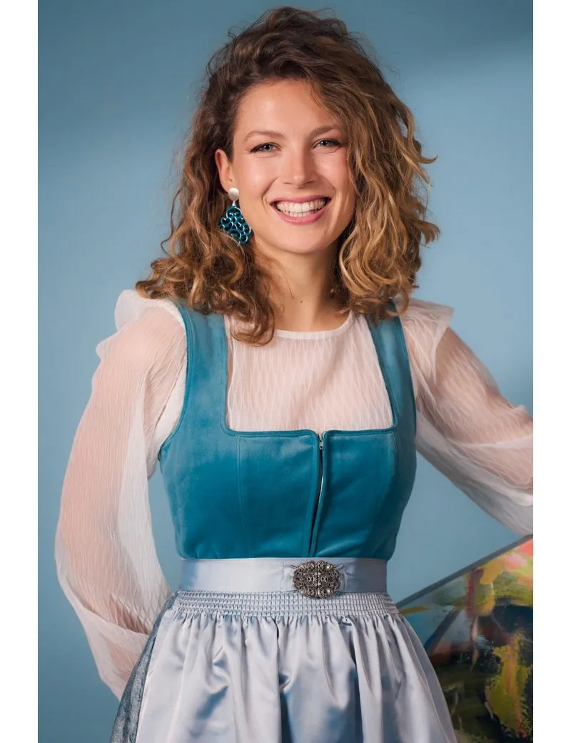 SPIETH & WENSKY Dirndl Samt Dirndl 2tlg. - FEE - türkis