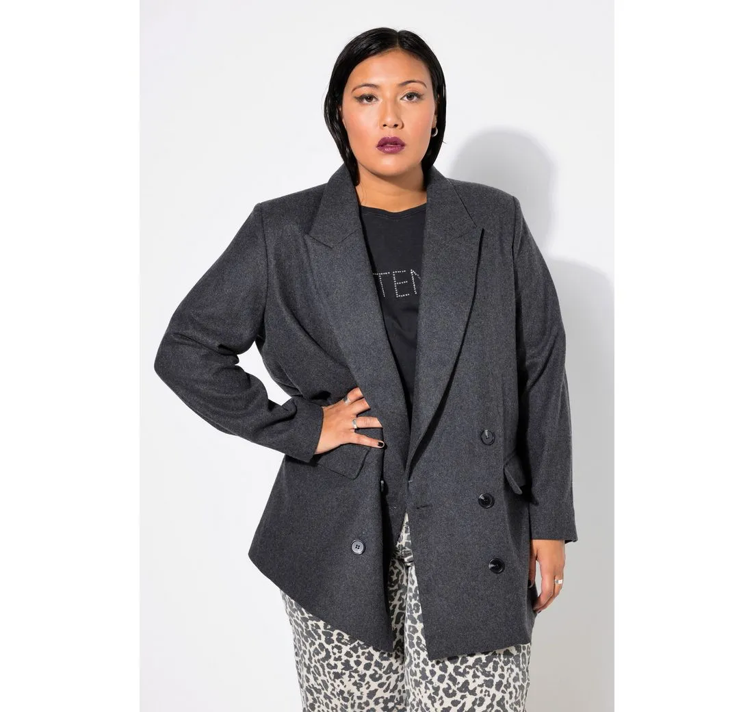 STUDIO UNTOLD Blusenblazer Blazer Loose Shape doppelreihig Revers