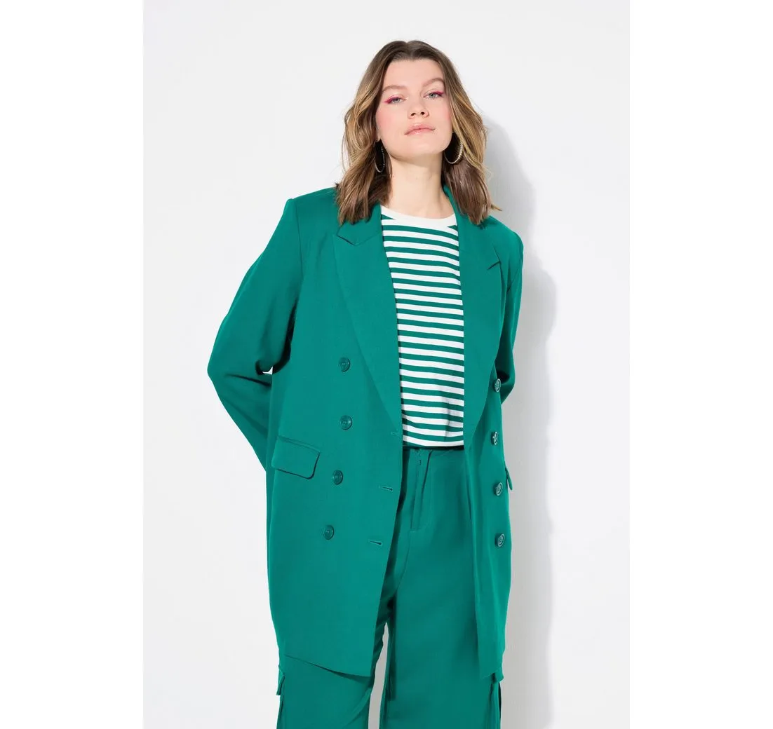 STUDIO UNTOLD Blusenblazer Blazer Straight Fit doppelreihig Revers Langarm