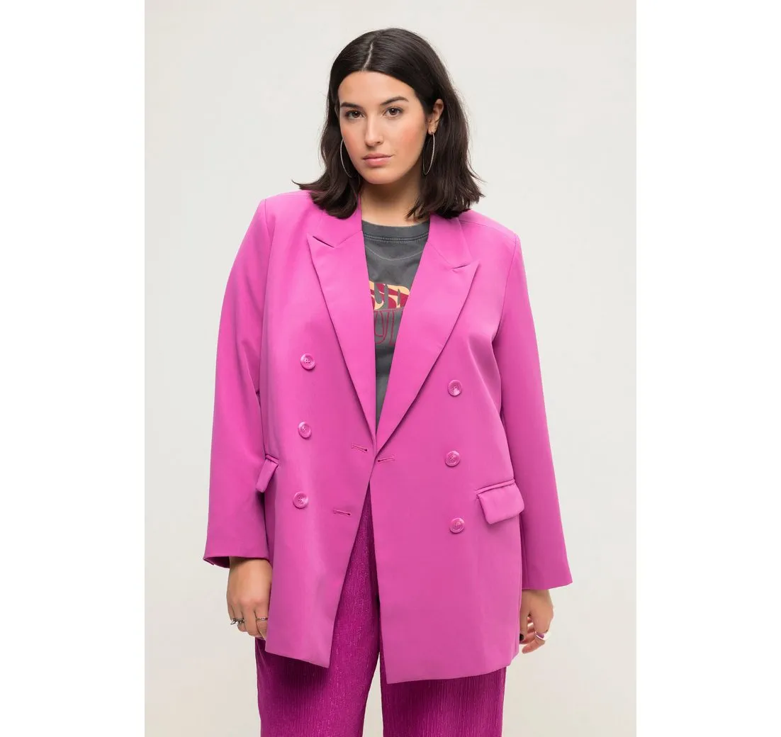 STUDIO UNTOLD Blusenblazer Blazer Straight Fit doppelreihig Revers Langarm