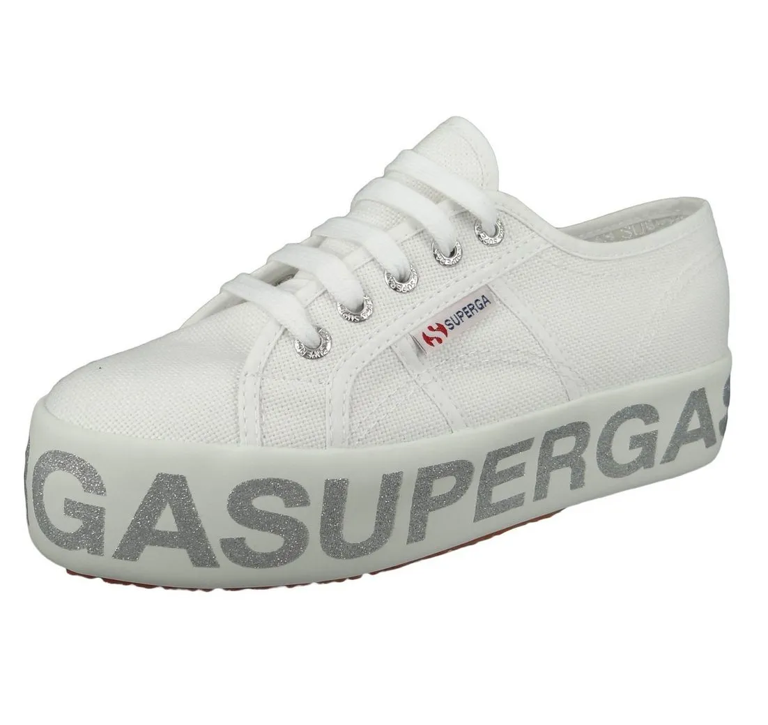 SUPERGA S111TRW 2790 COTW Glitterlettering 928 white silver Sneaker