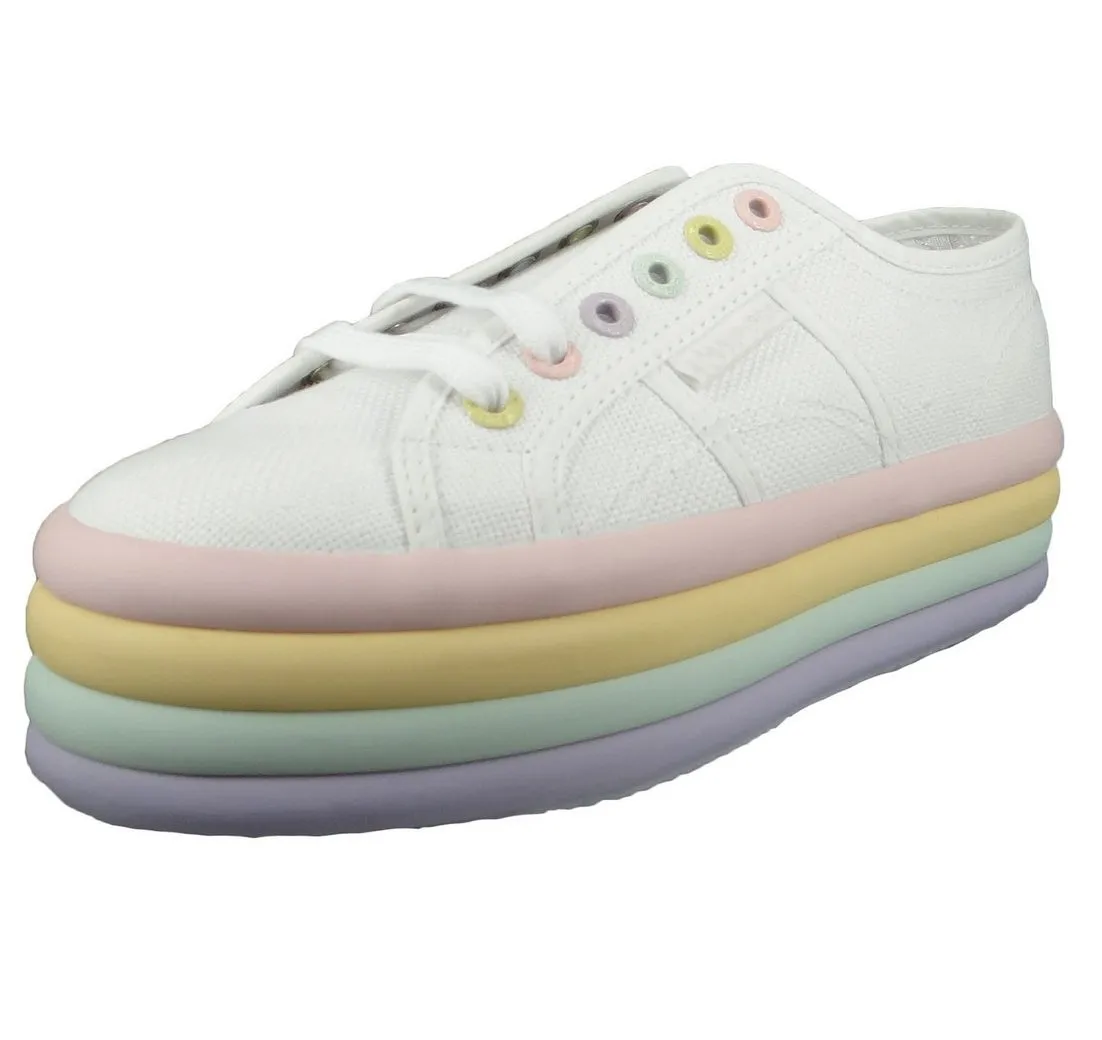 SUPERGA S2116KW AD6 White violet Green Sneaker