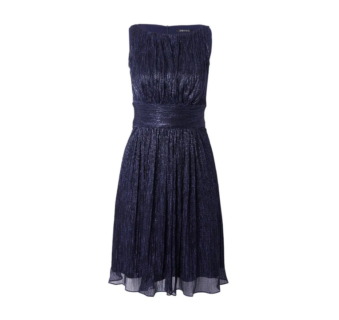 SWING Cocktailkleid (1-tlg) Plissee