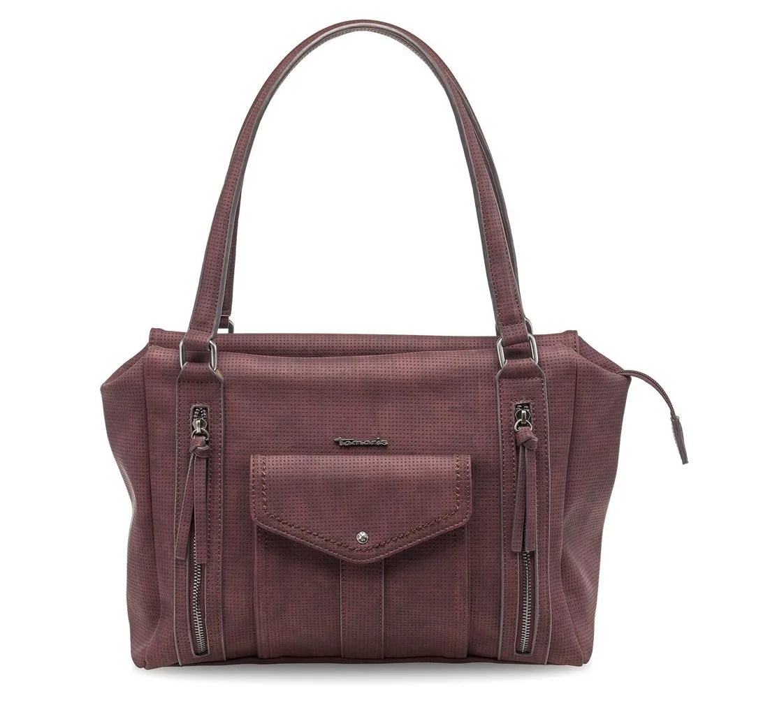 Tamaris Bowlingtasche Adriana (Set), Damen Bowling Bag Henkeltasche, Lochmuster