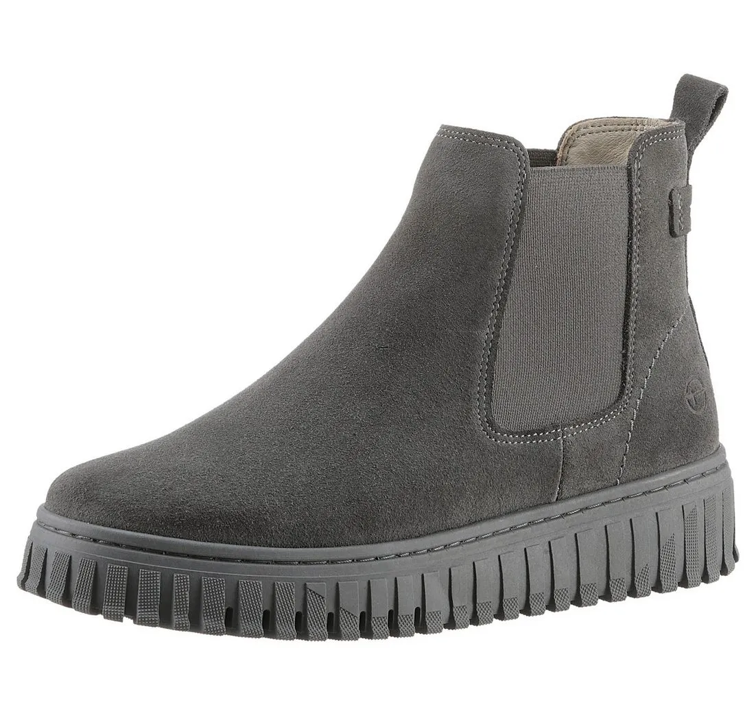 TAMARIS Chelseaboots, Plateau, Stiefelette, Boots mit beidseitigem Stretcheinsatz