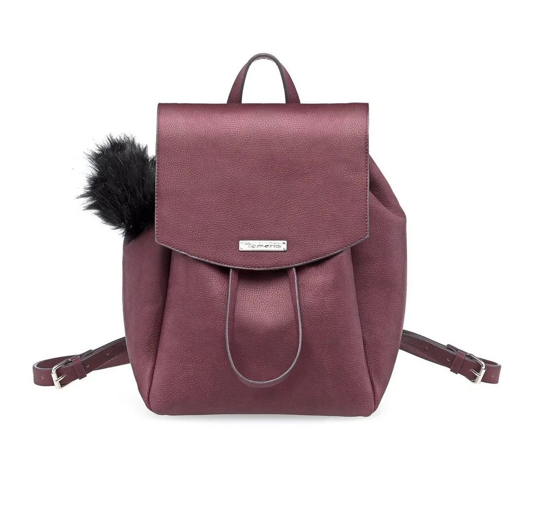 Tamaris Handtasche Lorella (Set), Damen Backpack Rucksack, mit Fell-Anhänger