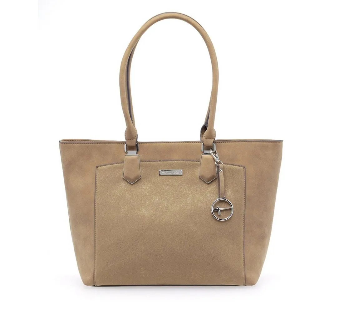 Tamaris Henkeltasche Elsa (Set), Damen Handtasche Shopping Bag Schultertasche cognac comb