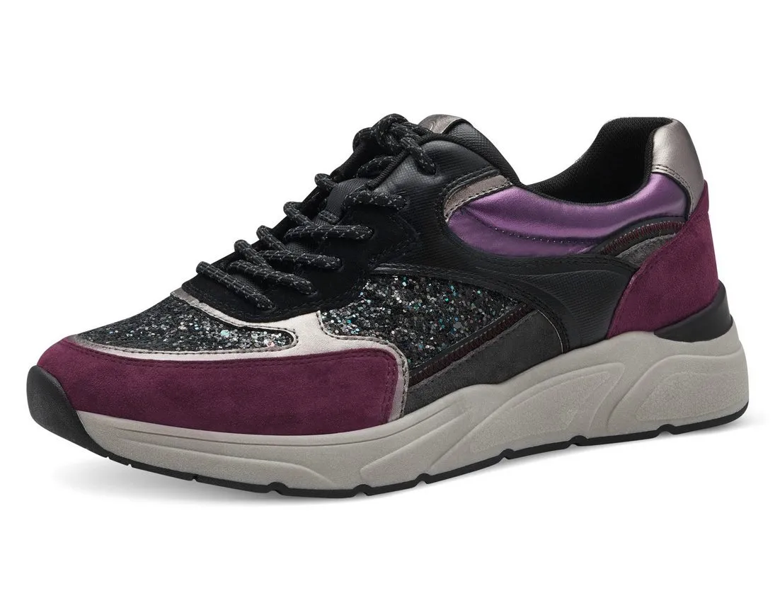 TAMARIS Keilsneaker, Schnürschuh, Halbschuh, Freizeitschuh, farbenfrohe Kontrastbesätze