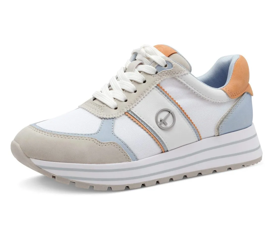 TAMARIS Plateausneaker, Freizeitschuh, Halbschuh, Schnürschuh mit farbigen Besätzen
