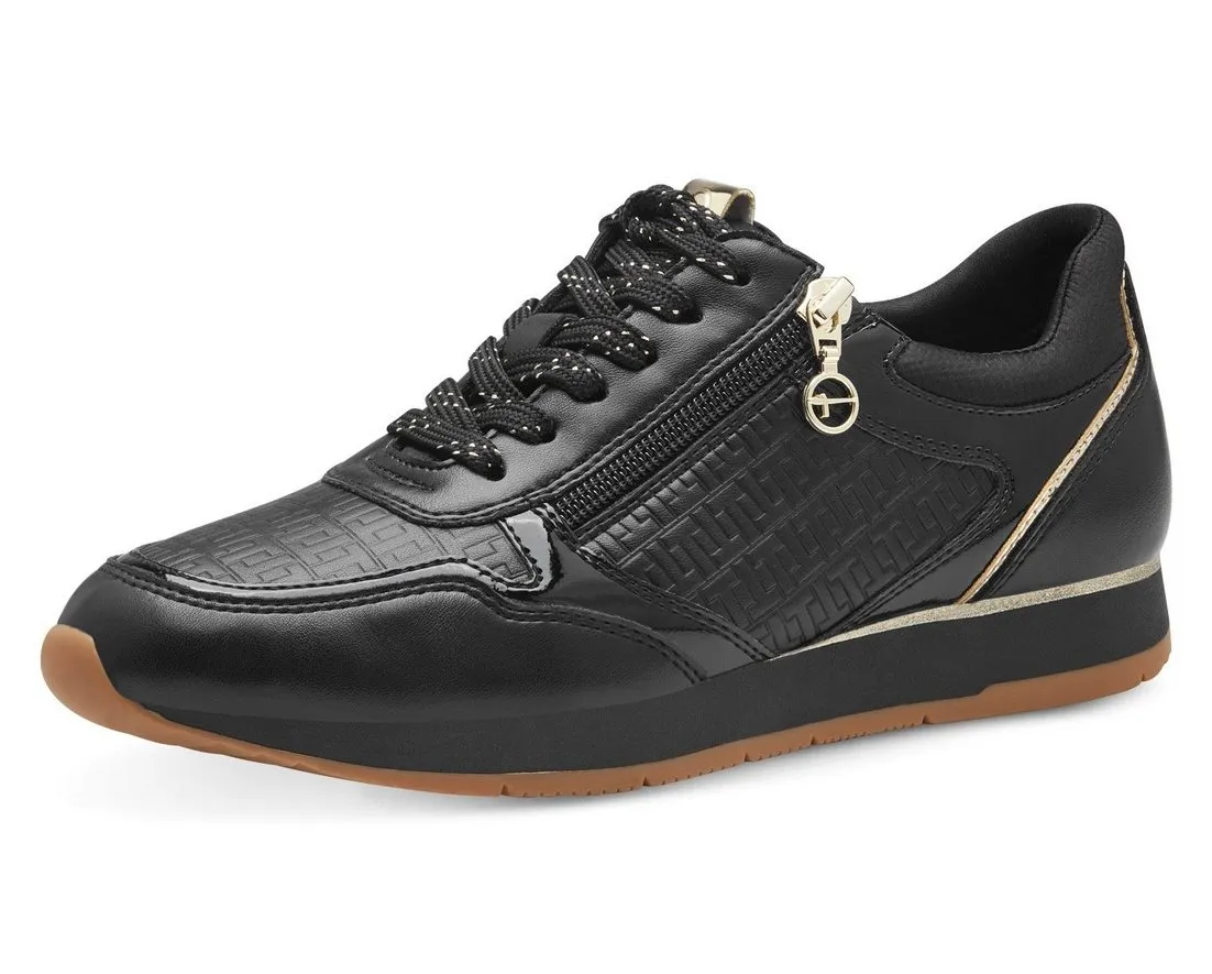 TAMARIS Plateausneaker, Freizeitschuh, Halbschuh, Schnürschuh mit dezenten Metallic-Details