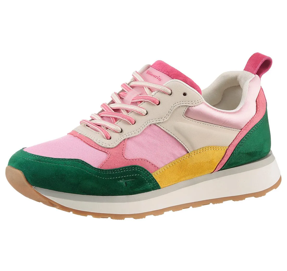 TAMARIS Sneaker, Freizeitschuh, Halbschuh, Schnürschuh mit bunten Kontrastbesätzen