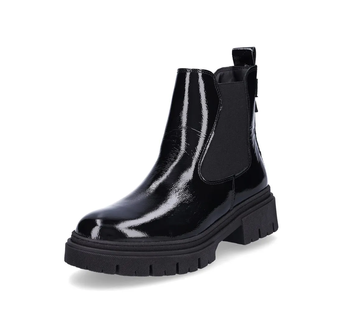 TAMARIS Tamaris Damen Chelsea Boot schwarz Lack Chelseaboots