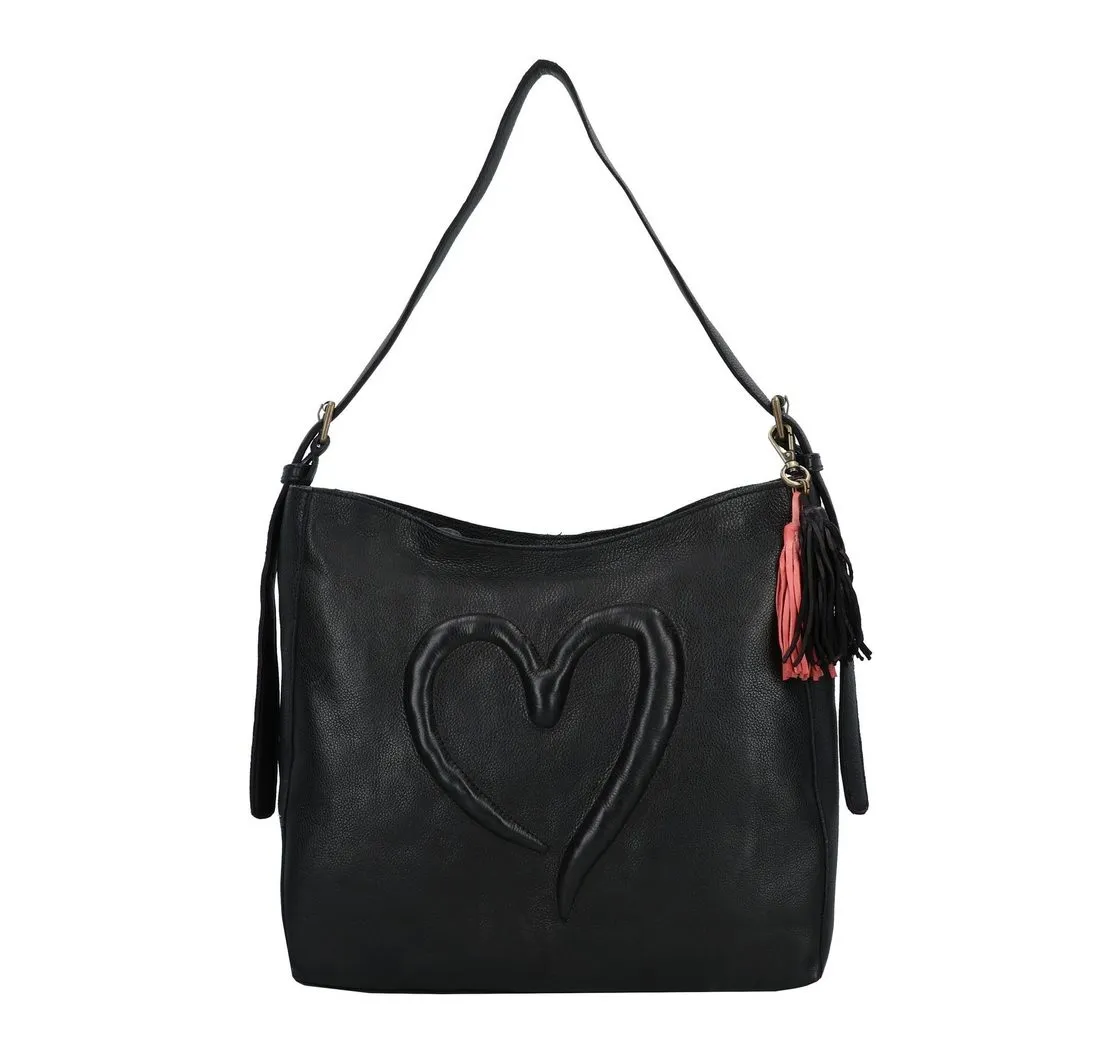 Taschendieb Wien Schultertasche Herzweg, Leder