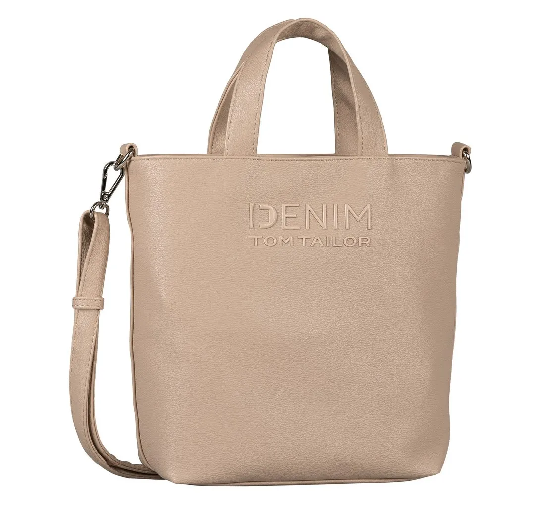 TOM TAILOR Denim Shopper Maxime, aus glattem Lederimitat mit tonalem Logo in praktischen Formaten
