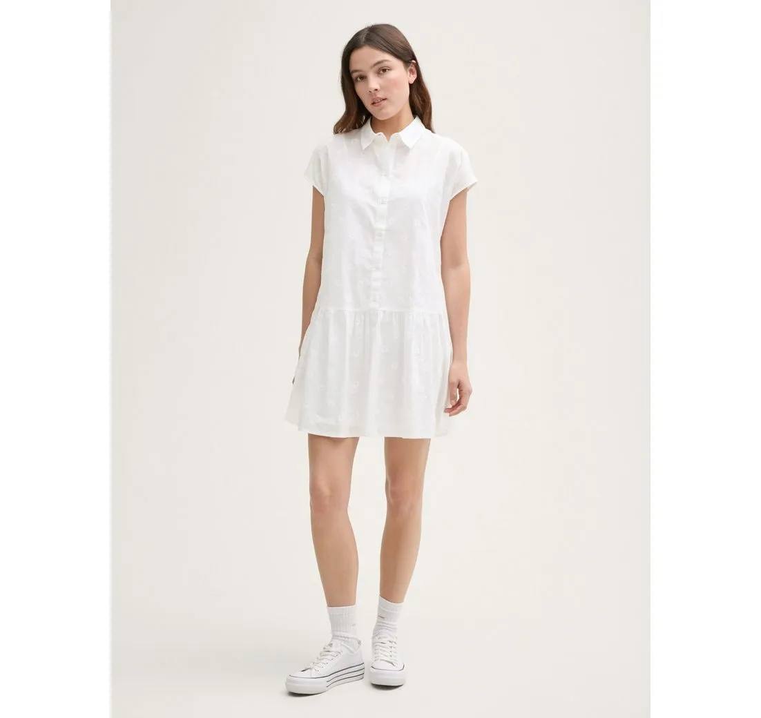 TOM TAILOR DENIM Sommerkleid Mini-Blusenkleid mit Stickereien