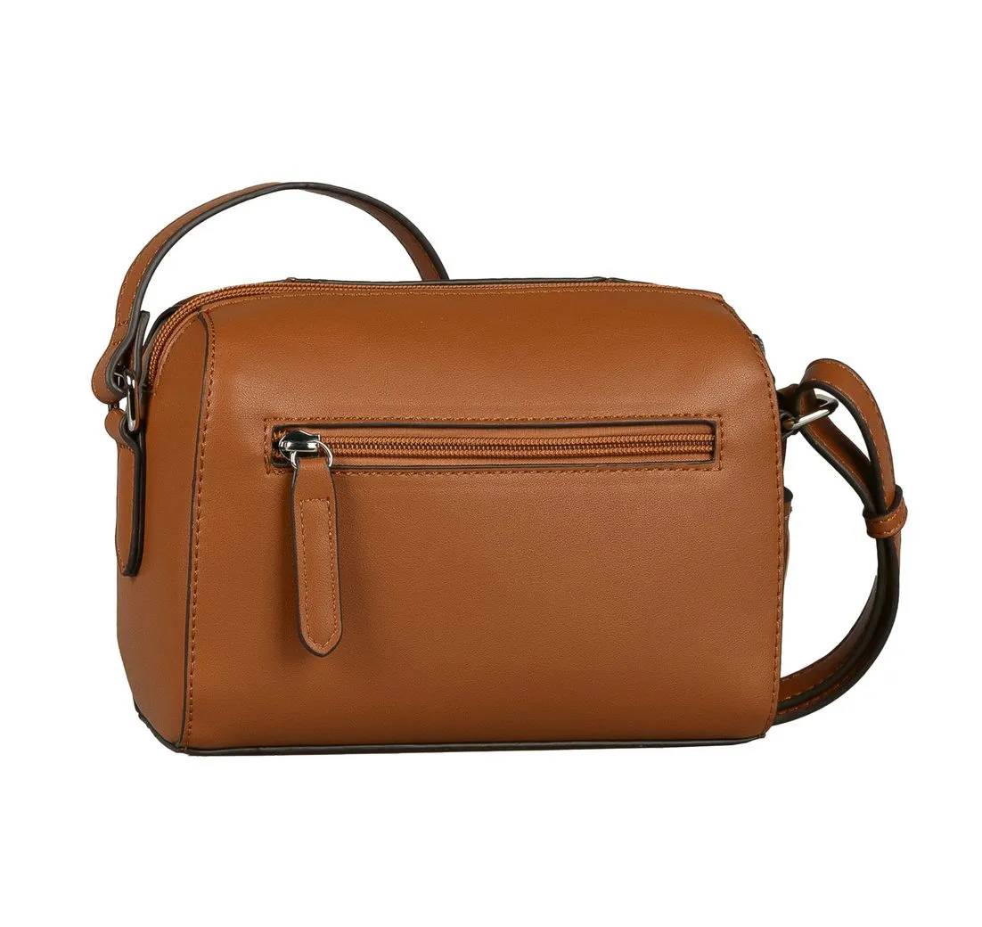 TOM TAILOR Handtasche Pira, aus einer Kombination von weichem Suede und genarbtem Lederimitat