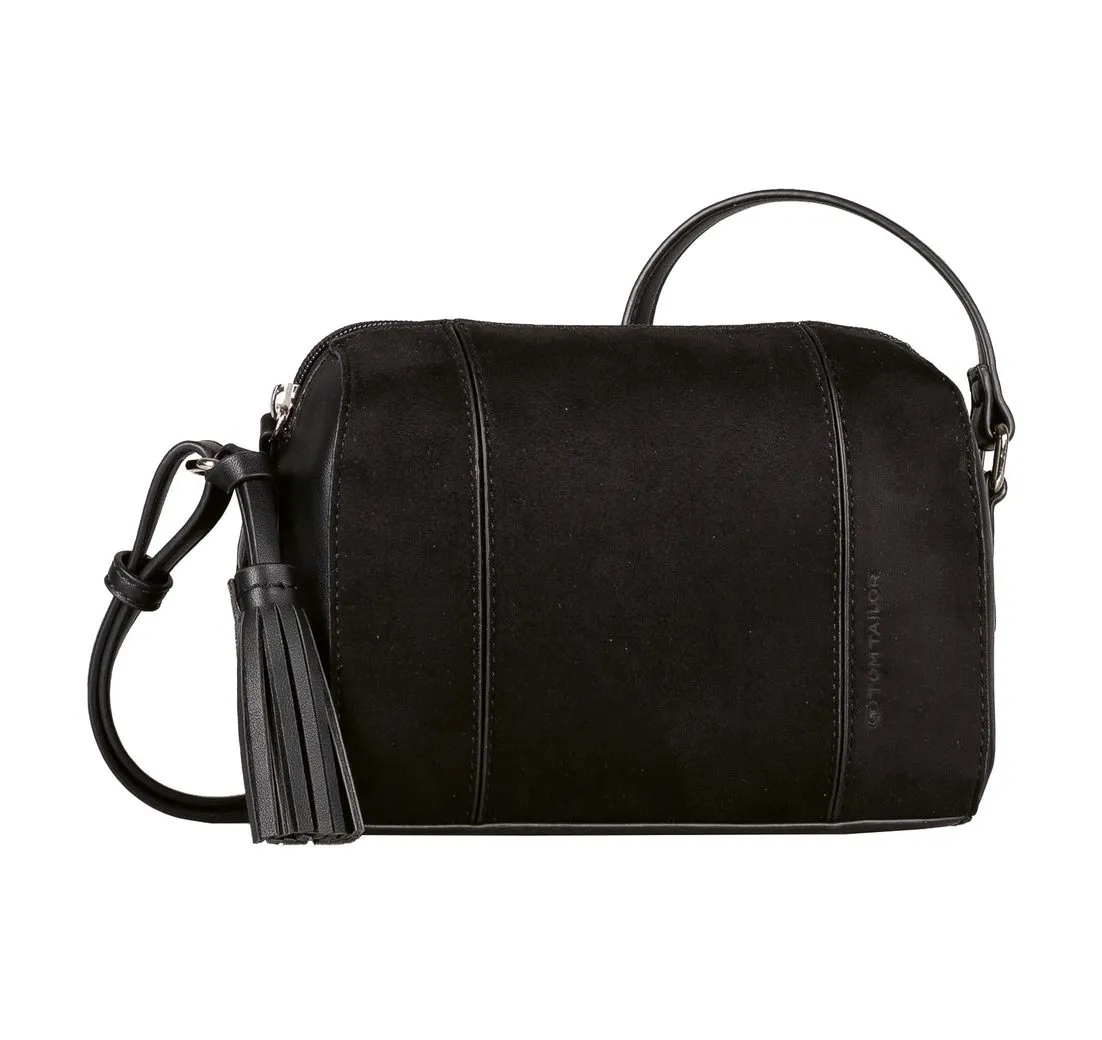 TOM TAILOR Handtasche Pira, aus einer Kombination von weichem Suede und genarbtem Lederimitat