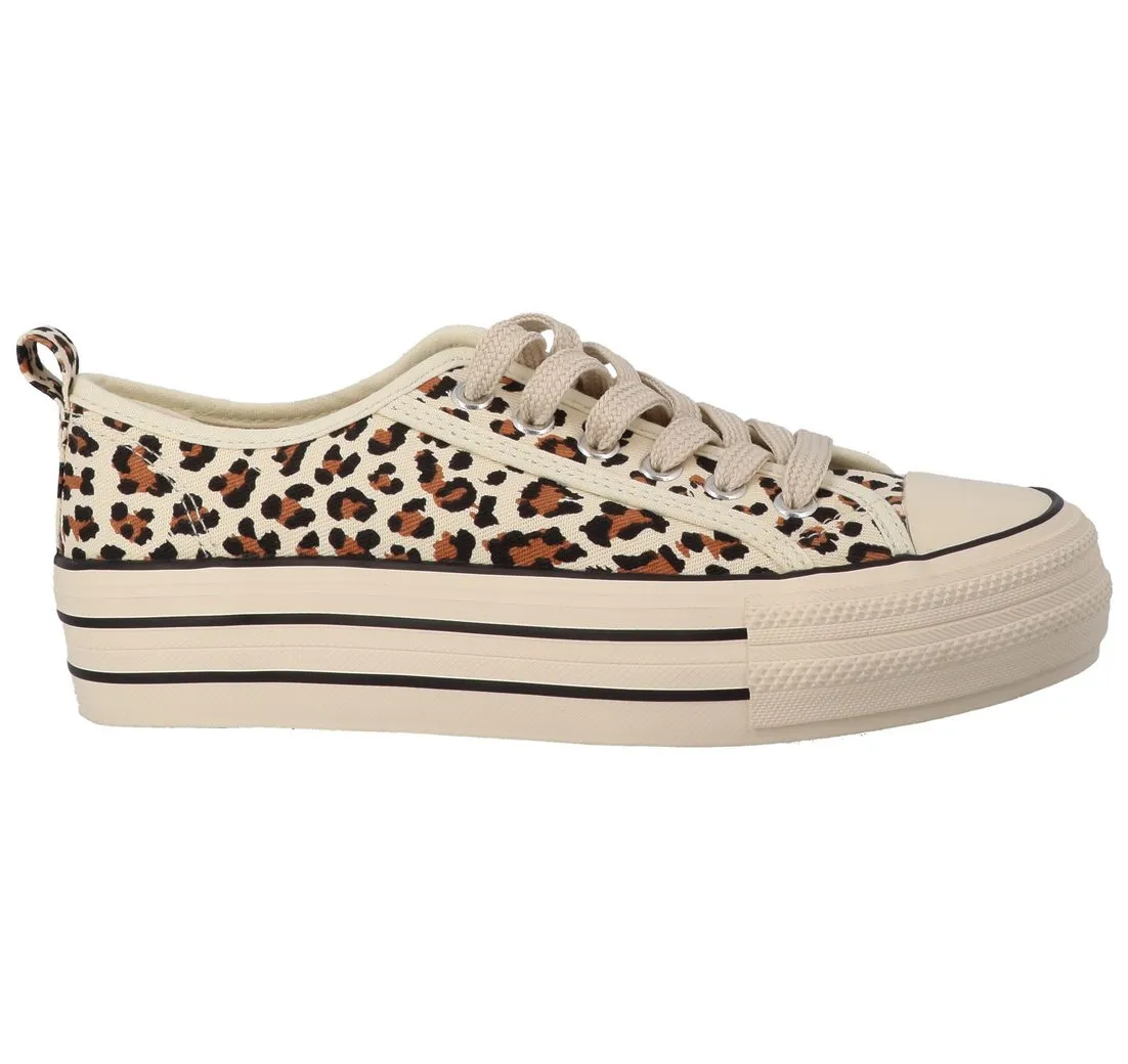 TOM TAILOR Plateausneaker, Freizeitschuh, Halbschuh, Schnürschuh in Leo-Optik