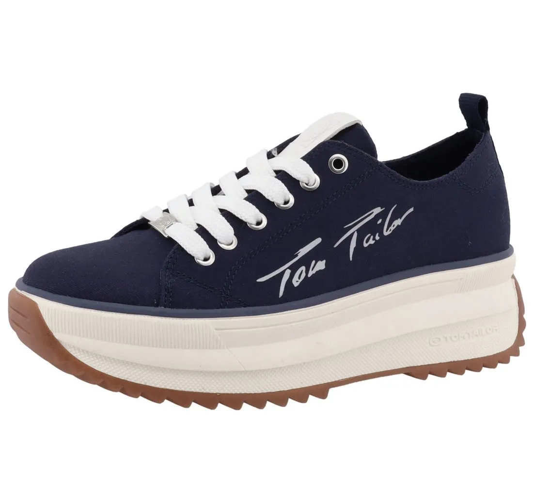 TOM TAILOR Plateausneaker, Freizeitschuh, Halbschuh, Schnürschuh mit seitlicher Logo-Signatur